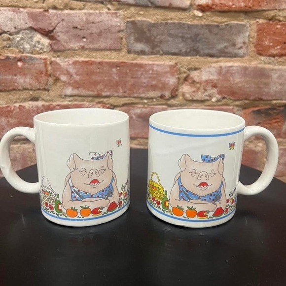 Other - 1980s Vintage Picnic Pigs Mugs Set
